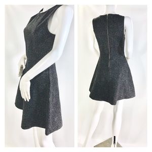 Rebecca Taylor Gray Snake Fit & Flare Dress Small